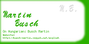 martin busch business card